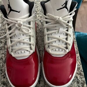 Mens Red and White Sneakers